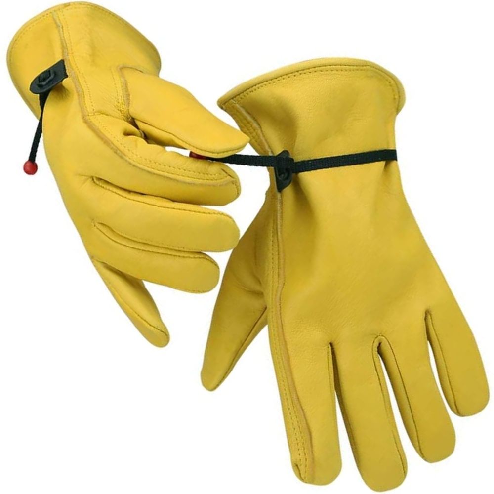 Leather gardening gloves