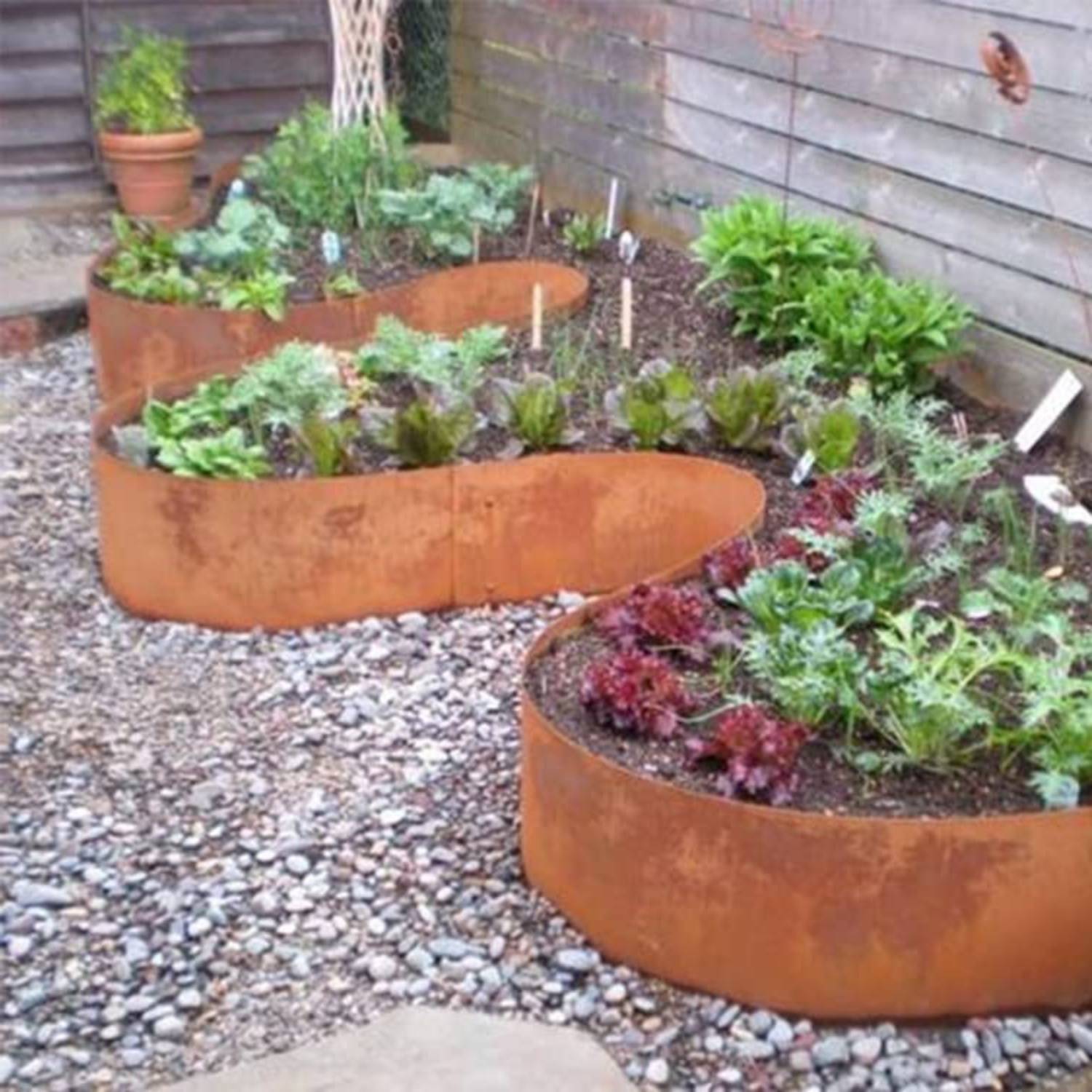Corten steel garden edging